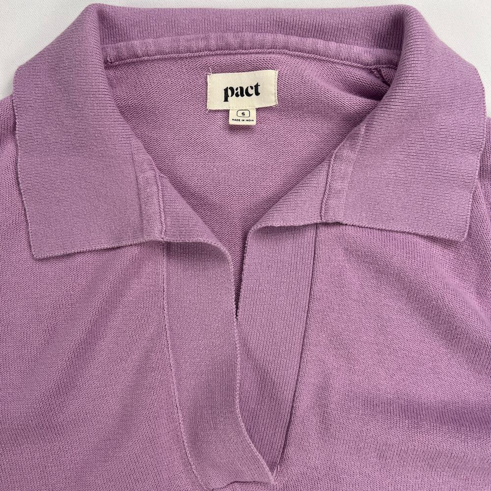 Pact Split Neck Collared Polo Sweater Organic Cot… - image 8